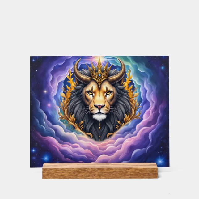 Moonlit Guardians – Cosmic lion. Acrylschild (Vorderseite)
