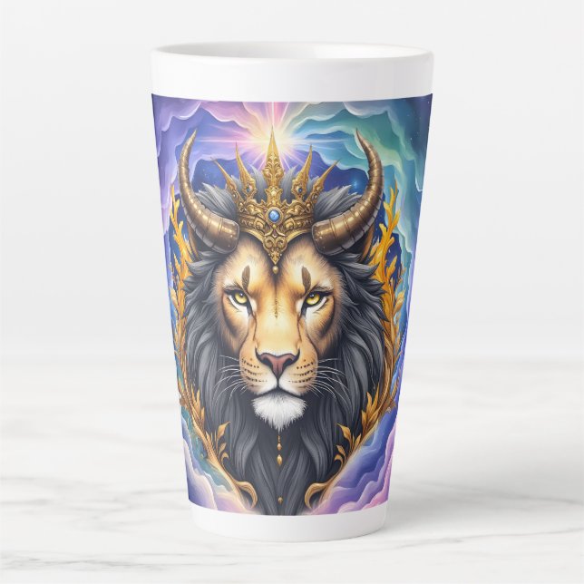 Moonlit Guardians – Cosmic lion. Milchtasse (Vorderseite)