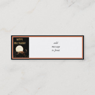 Moonlit Halloween Cat Mini Visitenkarte