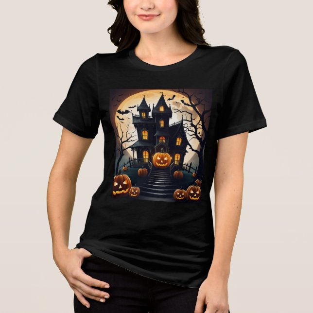 Moonlit Haunts: Eine Halloween-Nacht Tri-Blend Shirt (Vorderseite)