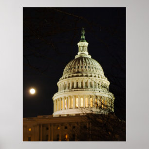 Moonlit Hauptstadts-Haube Poster