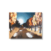 Moonlit Herbstnacht: Canvas Print Standard Size