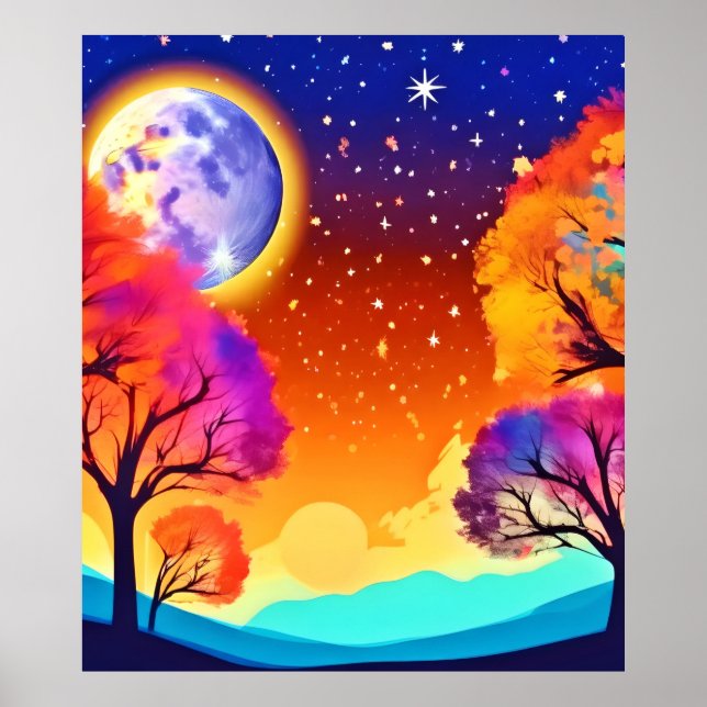 Moonlit Herbsttraum Poster (Vorne)