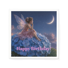 Moonlit Hydrangea Fairy Happy Birthday