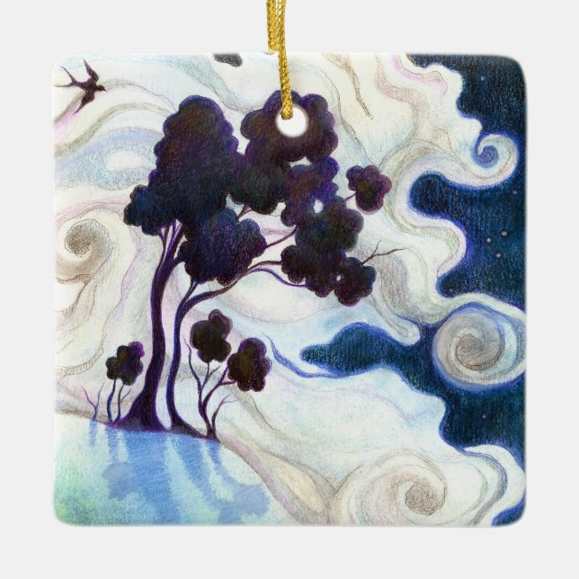 Moonlit Kanbits/One Bright Night Keramikornament (Vorderseite)