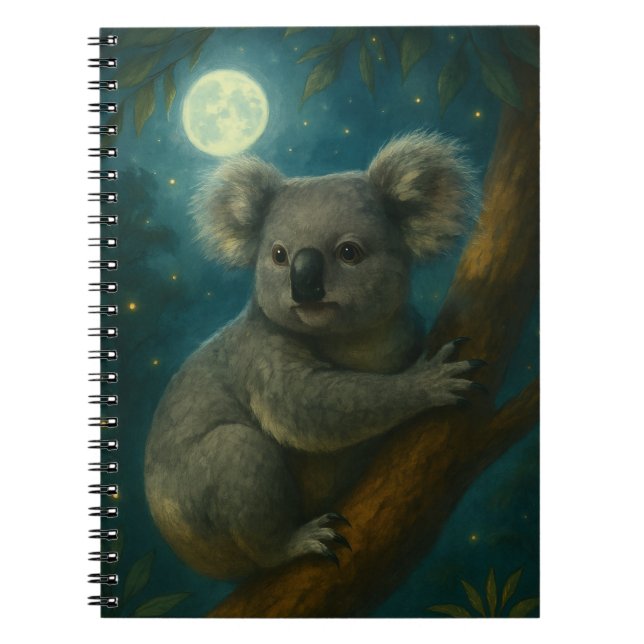 Moonlit Koala Perch Notizblock (Vorderseite)