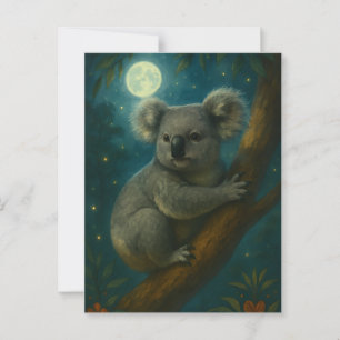 Moonlit Koala Perch Postkarte