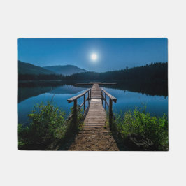 Moonlit Lake Dock Scenic Rug Fußmatte