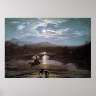 Moonlit Landschaft Poster
