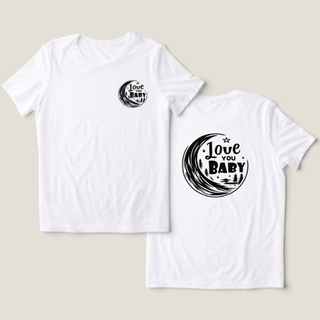Moonlit-Liebe Tri-Blend Shirt (Design Vorderseite & Rückseite)