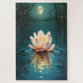 Moonlit Lotus Blume Puzzle