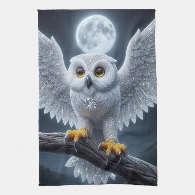 Moonlit Majestät Geschirrtuch (Vertikal)