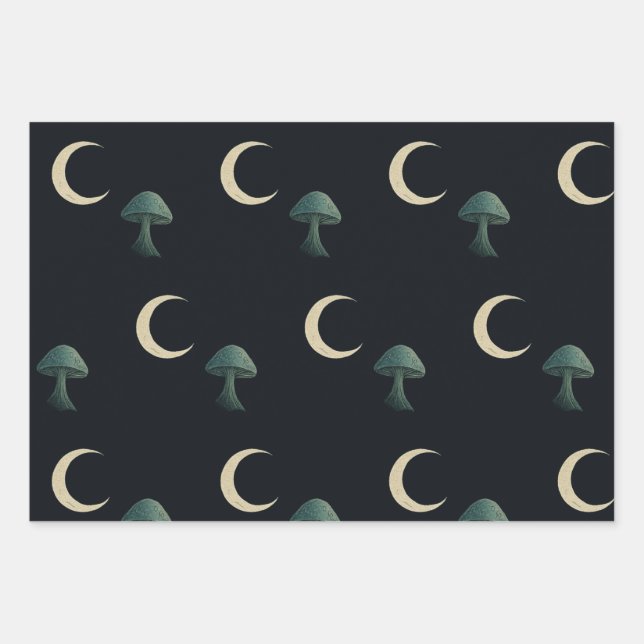 Moonlit Masquerade Elegant Halloween Geschenkpapier Set (Vorderseite)