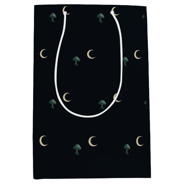Moonlit Masquerade Elegant Halloween Mittlere Geschenktüte (Vorderseite)