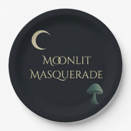 Moonlit Masquerade Elegant Halloween Pappteller