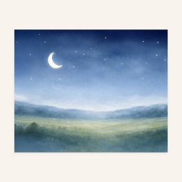Moonlit Meadow Nursery Wall Art Poster