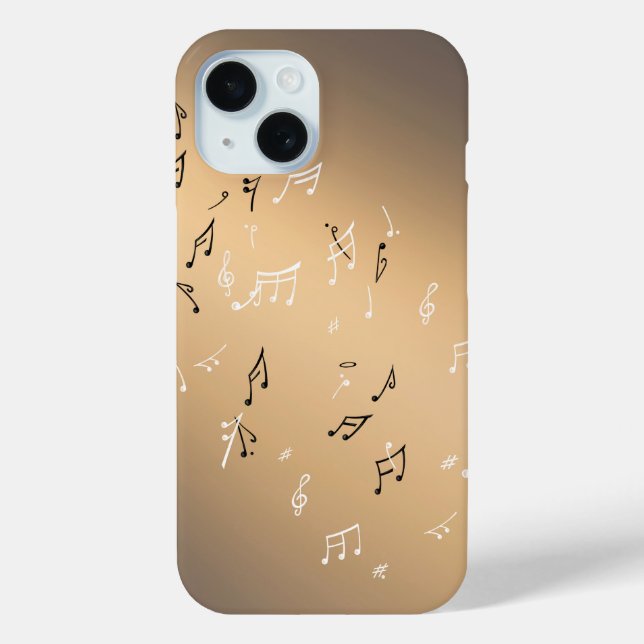Moonlit Melody: Eleganter Fall von Musical Notes i Case-Mate iPhone Hülle (Rückseite)