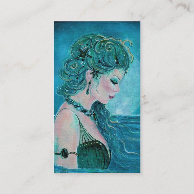 Moonlit Mermaid Visitenkarten von Renee Lavoie Visitenkarte (Vorderseite)