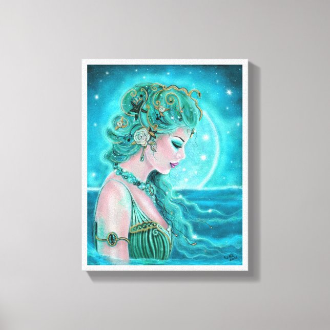 Moonlit Mermaid von Renee Lavoie Leinwanddruck (Vorderseite)