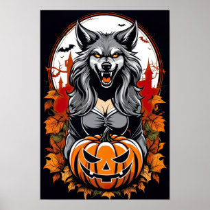 Moonlit Metamorphosis, Weibliche Werwolf Poster
