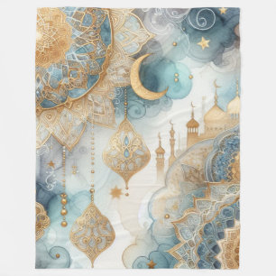 Moonlit Moschee Ruhe für Ramadan Fleecedecke