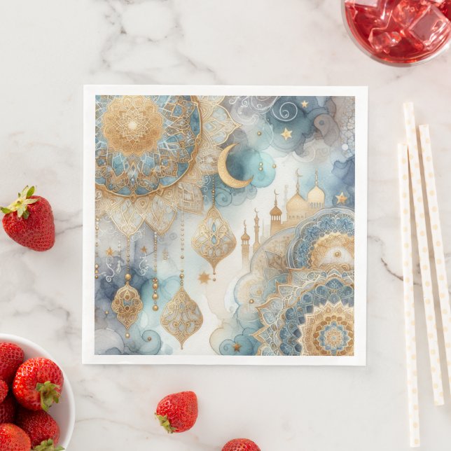 Moonlit Moschee Ruhe für Ramadan Serviette (Beispiel)
