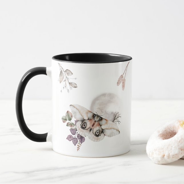 Moonlit Moth Graphic Tasse (Mit Donut)