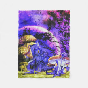 Moonlit Night Gnome Sitzen unter Toadstool Fleecedecke