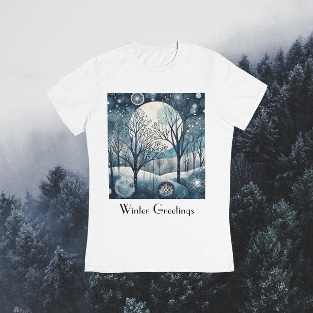 Moonlit Nodic Forest, anpassbar T-Shirt (Von Creator hochgeladen)
