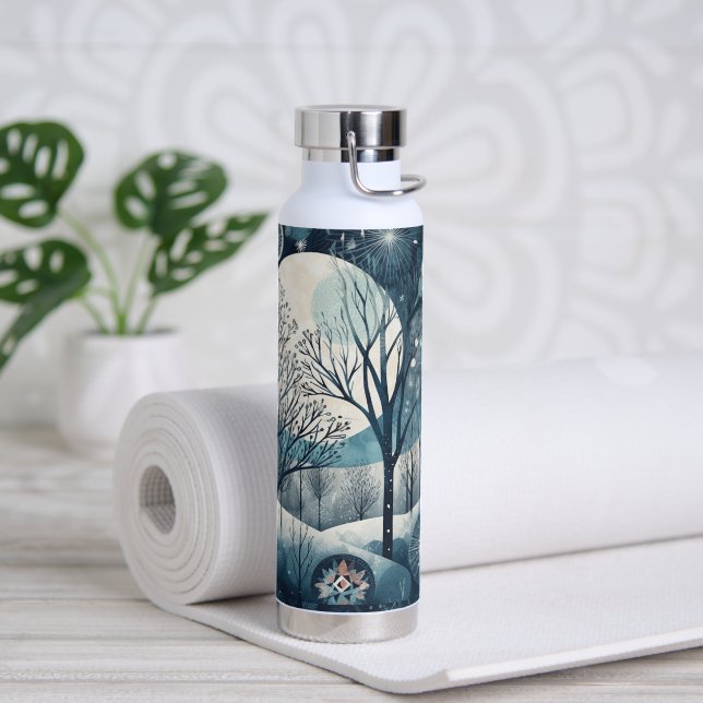 Moonlit Nordic Forest Trinkflasche (Yoga)