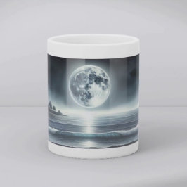 Moonlit Ocean Waves Celestial Night Sky Kaffeetasse