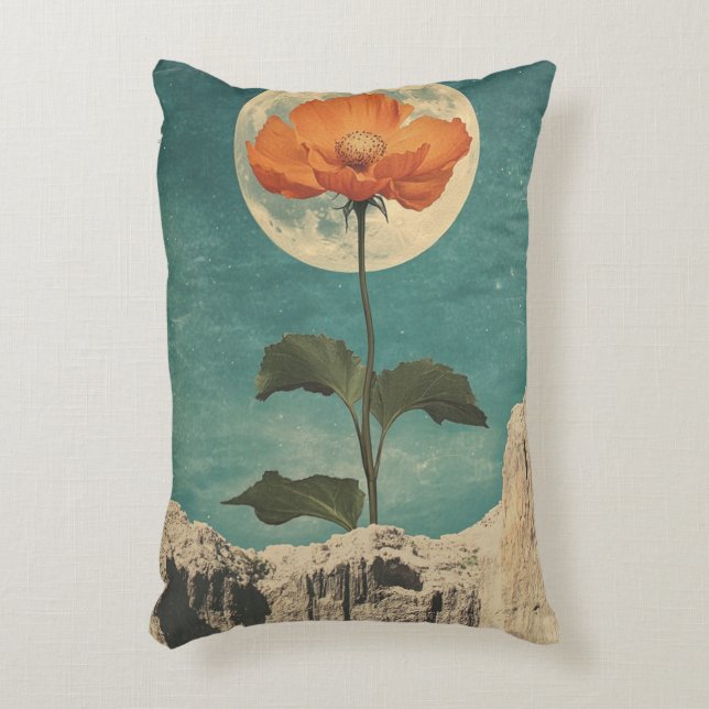Moonlit Orange Bloom - Vintag Boho Charm Dekokissen (Vorderseite(Vertikal))