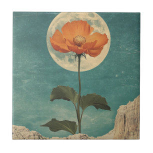 Moonlit Orange Bloom - Vintag Boho Charm Fliese
