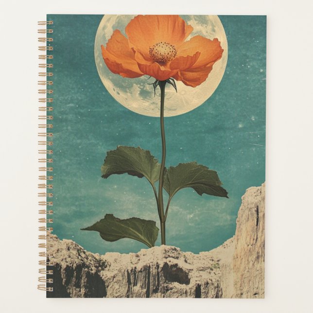 Moonlit Orange Bloom - Vintag Boho Charm Planer (Vorderseite)