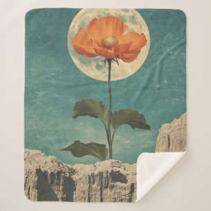 Moonlit Orange Bloom - Vintag Boho Charm Sherpadecke