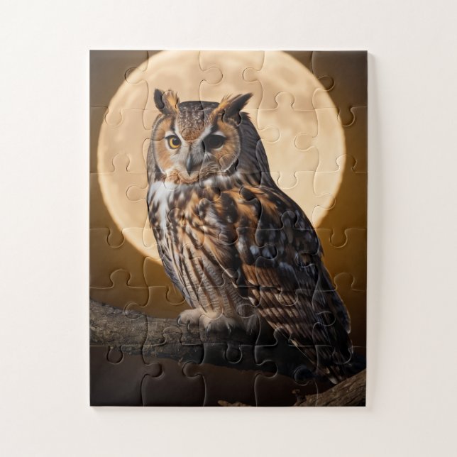 Moonlit Owl Puzzle: Spaß, pädagogisches Geschenk (Vertikal)