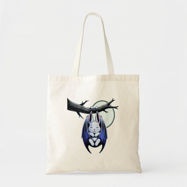 Moonlit Pastel Bat Bunny Niedlich Gothic Halloween Tragetasche (Vorne)