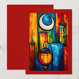 Moonlit Ramadan Glow Abstraktes Halbmond und Lat Einladung