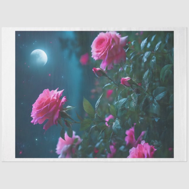 Moonlit-Rose Seidenpapier (Vorderseite)