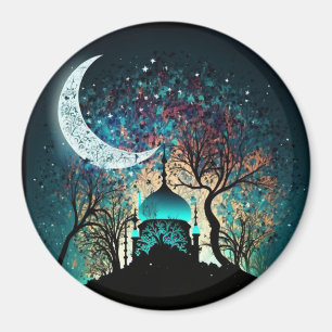 Moonlit Sanctuary Islamic Masjid Kühlschrankmagnet