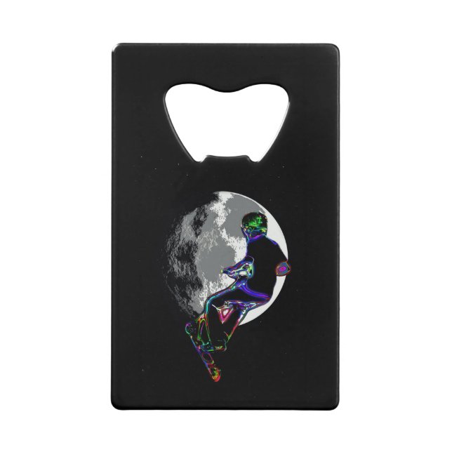 Moonlit Scooter Champ - Scooter Boy Artwork Geldbeutel Flaschenöffner (Vorderseite)