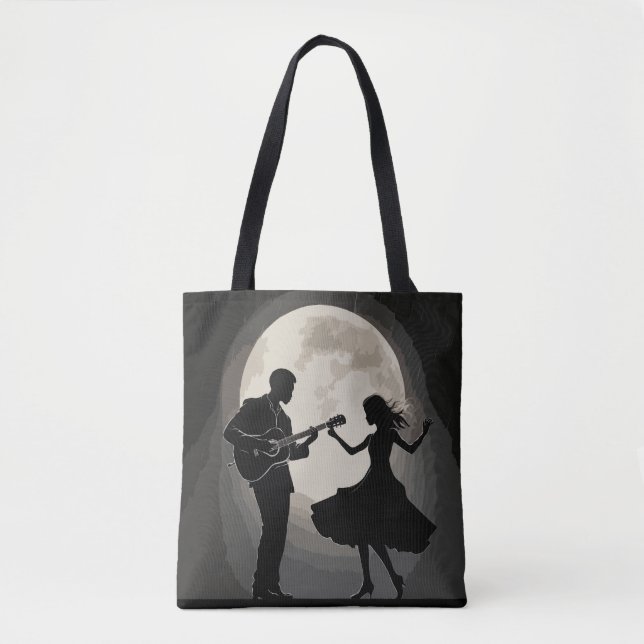 Moonlit Serenade: Silhouette Romance Tanz Tasche (Vorderseite)