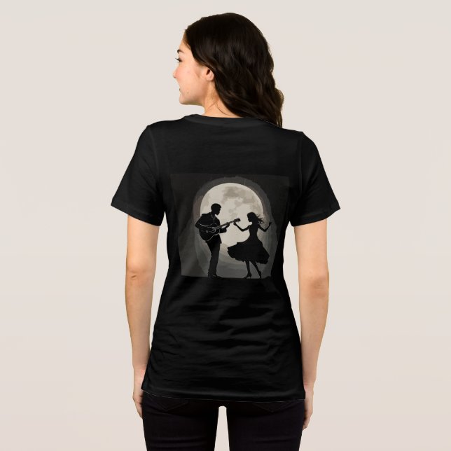 Moonlit Serenade: Silhouette Romance Tanz Tri-Blend Shirt (Rückseite voll)