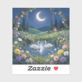 Moonlit Serenade - Square Vinyl  Aufkleber