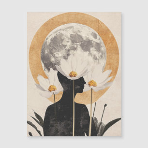 Moonlit Silhouette - Boho Vintag Elegante Magnetkarte