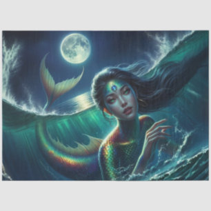 Moonlit Siren - Dekoupage von Meerjungfrau Seidenpapier