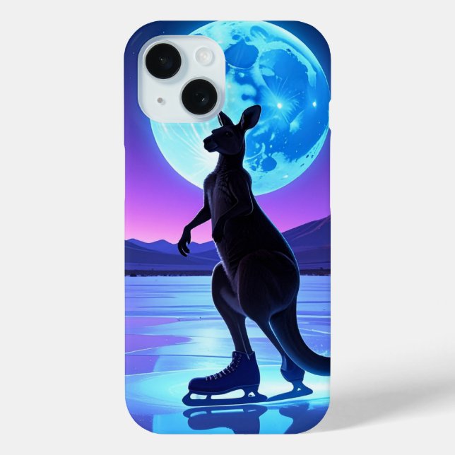 Moonlit Skater Kangaroo Case-Mate iPhone Hülle (Rückseite)