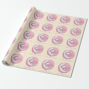 Moonlit Snuggles: Eine Babydusche aus einem Bären Geschenkpapier