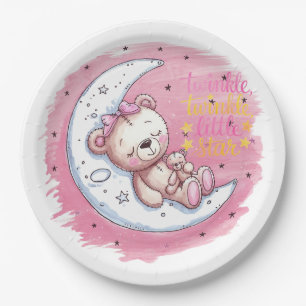 Moonlit Snuggles: Eine Babydusche aus einem Bären Pappteller