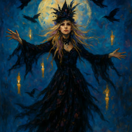 Moonlit Sorceress – Mystical Witch Decoupage Paper Seidenpapier